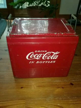 Vintage Coca Cola Metal Cooler Rare.  Progress Refrigerator Co.  Louisville,  Ky.