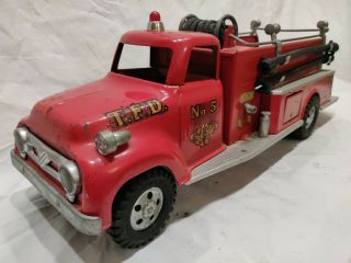 Vintage Tonka 5 Suburban Pumper Fire Truck With Hoses,  All Very