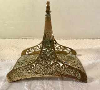 Rare 19th C.  Islamic Turkish Ottoman or North African Pierced Brass Stirrup 3