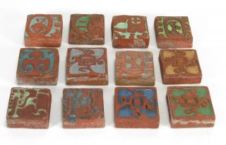 12 Batchelder Tile Co Los Angeles California arts & crafts pottery Mayan design 2