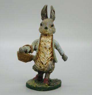 Vintage Beatrix Potter Cold Painted Metal Peter Rabbit Miniature Figurine