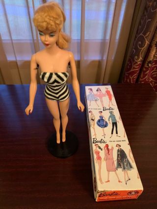 1960 Mattel Barbie Stock Number 850 Blonde Doll.  Number 3 Or 4.  Near