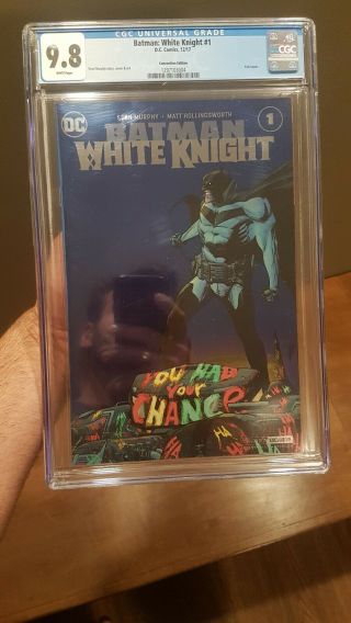 Batman White Knight 1 Cgc 9.  8 Foil Nycc Convention Variant