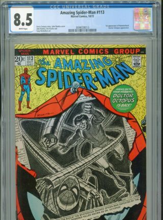 1972 Marvel Spider - Man 113 1st Appearance Hammerhead Cgc 8.  5 White Box5