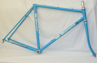 Vintage Bianchi Lugged Steel Road Bike Frame 700c Bicycle 54cm Gipiemme Blue
