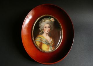 Portrait Of A Lady After Roslin Kpm Meissen Signed Schubert Oval Plaque 4 1/2 "