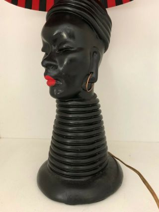 Retro / Vintage Barsony Era / Style Nubian Black Lady Lamp - In Vg