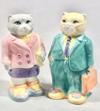 Vintage Otagiri Japan Hand Crafted Ceramic Cats Salt & Pepper Shakers