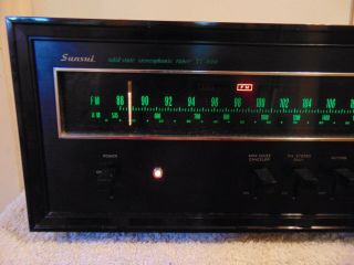 Vintage Sansui TU - 999 Stereo AM/FM Tuner - With Wrap A Round Wood Cabinet - 2