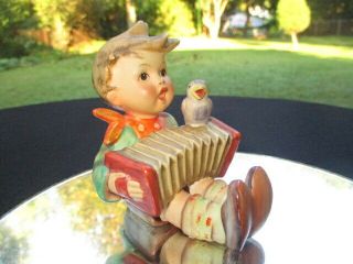 Boy With Squeeze Box & Bird Goebel Hummel Figurine West Germany