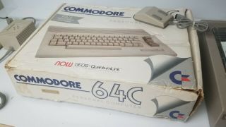 Vintage Commodore 64c Computer With 1541 Disk Drive And