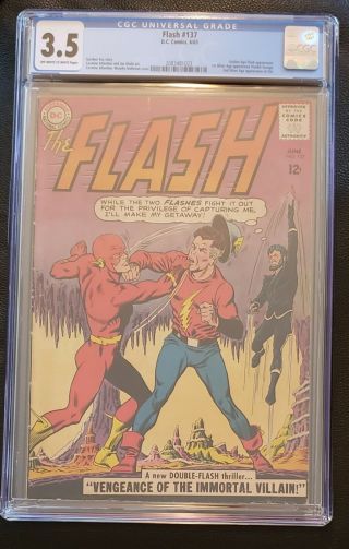 The Flash 137 1963 Cgc 3.  5 1st Silver Age Appearance Of Vandal Savage Jsa