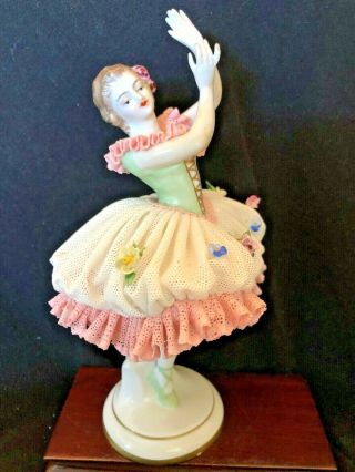 $Reduced - - - Dancer,  lady.  Dresden,  Lace,  Collectible,  Volkstedt,  Germany,  Victorian 2