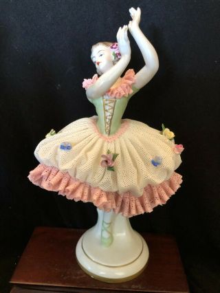 $Reduced - - - Dancer,  lady.  Dresden,  Lace,  Collectible,  Volkstedt,  Germany,  Victorian 3