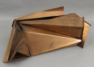 Signed Ron Hinton Abstract Etched Brass Dual Lid Box Sculpture,  Nr