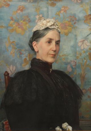 1896 Antique JULIEN RENEVIER Portrait Oil Painting of Woman,  Whistler Frame 3