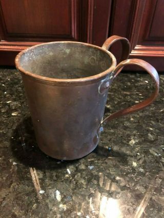 Antique Copper Double Handle Pass Tankard Mug