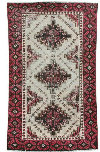 4x6 Vintage Classic Oriental Hand Knotted Traditional Wool Geometric Area Rug