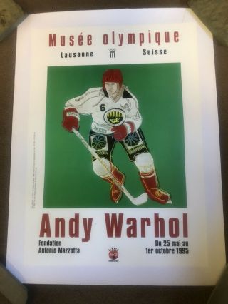 Vntage Andy Warhol Museum Olympic Swiss Hockey Poster 1995