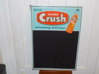 Vintage Drink Orange Crush Chalkboard Metal Sign