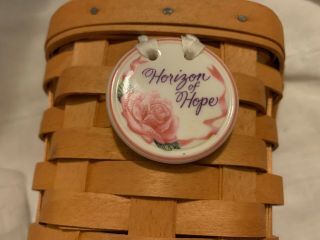 1998 Longaberger Horizon Of Hope Basket Tie On And Protector
