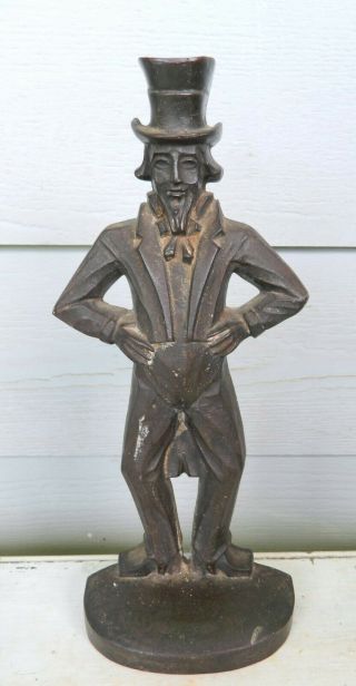 Very Rare Antique Uncle Sam Cast Iron Door Stop,  12 1/4 Tall 2