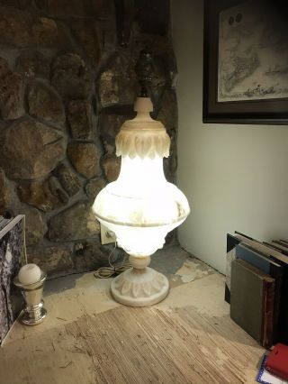 Vintage Carved Alabaster Urn Style Lamp