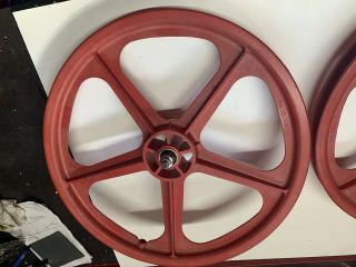 skyway tuff wheel ii Tuff 2 Red Mag Wheels Old School Bmx vintage rims Freewheel 3