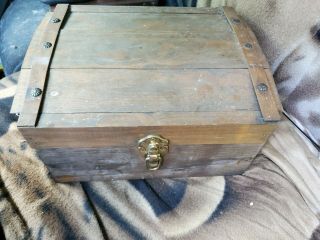 Vintage Wooden Chest Box - For Decoration And Storage