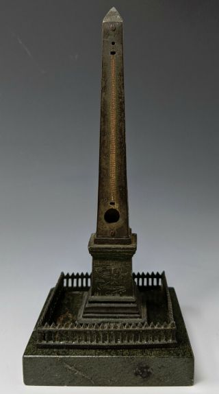 Antique Grand Tour Bronze & Marble LUXOR OBELISK Place de la Concorde Paris 1836 3