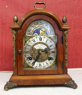 Old Clock Dutch 8 Day Warmink Bracket Clock Moon Phase John Thomas London