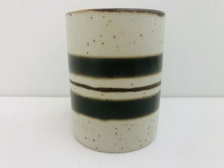 Vintage Otagiri Speckled Stoneware Coffee Mug Mid Century MCM Stripes 2