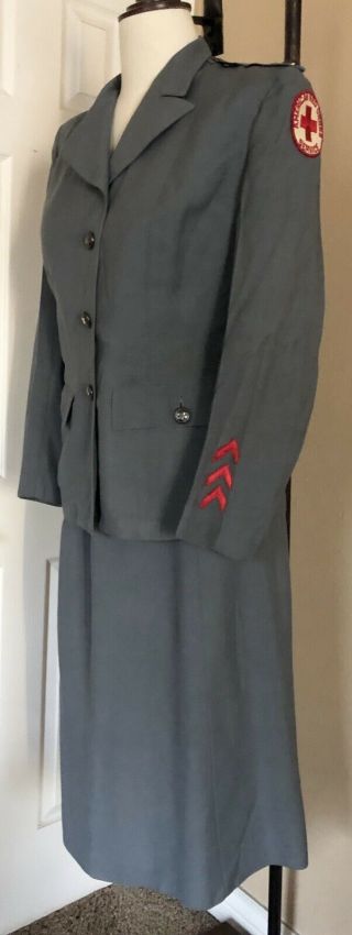 Vintage Women’s American Red Cross Wwii Nurse Suit Uniform Coat Skirt