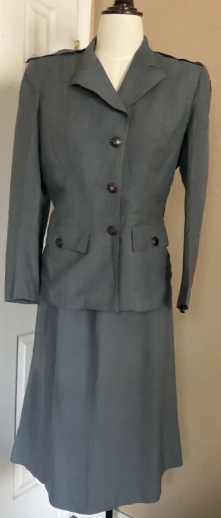 Vintage Women’s American Red Cross WWII Nurse Suit Uniform Coat Skirt 2