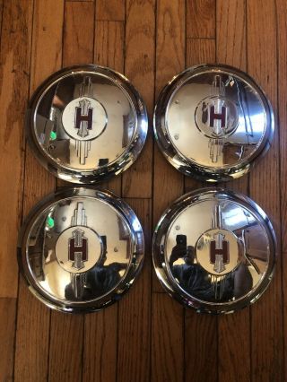 Vintage Hupmobile Hubcaps Set Of 4.