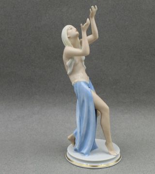 Rosenthal Porcelain Female Nude Prayer Dancer Figurine By Fritz S961 Larger Size