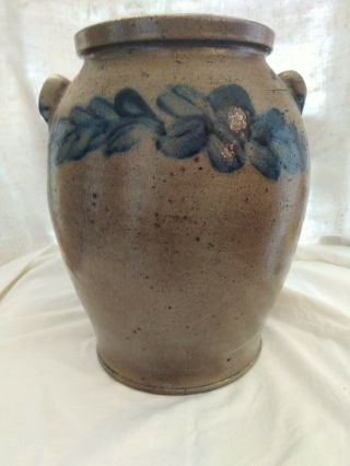 Antique Salt - Glazed Stoneware 9” Tall 2 - Handled One - gallon Crock Pot 3
