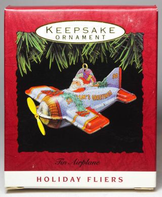 Hallmark: Tin Airplane - Holiday Fliers - 1993 Keepsake Ornament