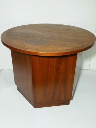 Vintage Lane Round Drum Table W/ Storage (mid Century Modern)