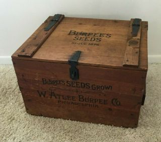 Antique W.  Atlee Burpee’s Co.  Seed Crate Box Wood Philadelphia Pa Vtg Old