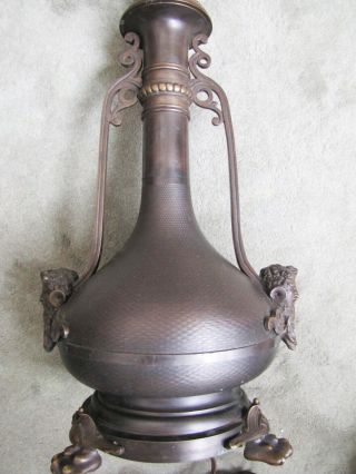 Antique French Or English Bronze Vase Table Lamp.