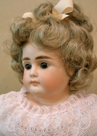 Antique 16 " German Early Closed Mouth Pouty Belton Doll,  French Market? Kid Body
