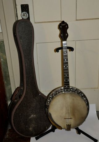 Vintage Bacon & Day Style C Tenor Banjo 17 Fret With Ohsc And Mute,  4 String
