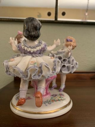 Antique Dresden Lace Ballerina Figurine 
