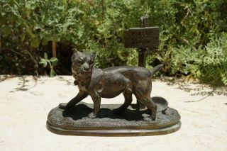 Vintage French Bronze Statue Dog " Parlez Au Portier " After Charles Valton