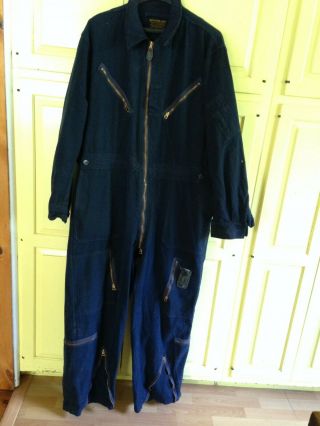 Vintage U.  S.  Air Force Flight Suit,  Flying,  Navy Blue Jump Suit Xl Long