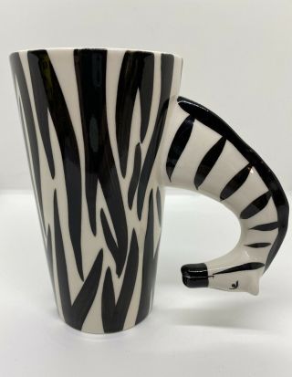 World Market Zebra Black And White Striped Animal Zoo Coffee Mug Cup