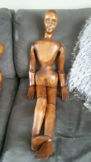 32 " Antique Wooden Male Articulated Artists Model Mannequin Figure