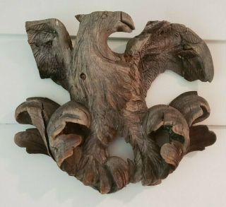 Vintage Or Antique Gorgeous Carved Wood (american?) Eagle Wall Sculpture