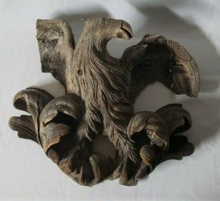 Vintage or Antique Gorgeous Carved Wood (American?) Eagle Wall Sculpture 3